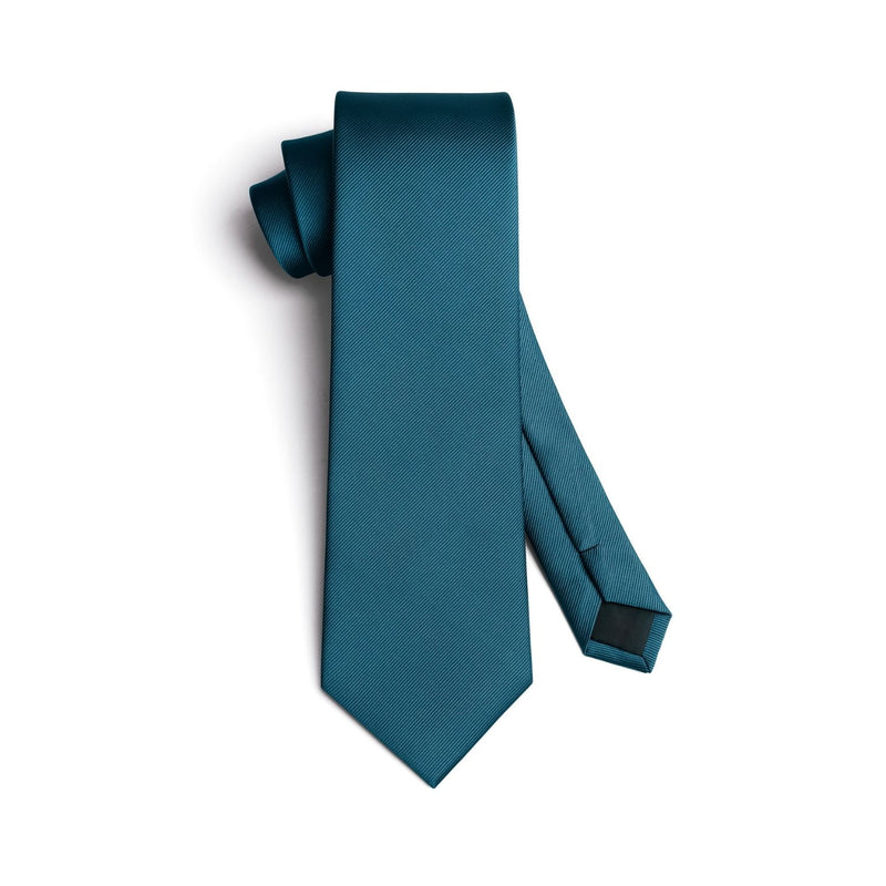 Solid Tie Handkerchief Cufflinks - DARK GREEN 