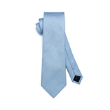 Plaid Tie Handkerchief Set - BLUE 