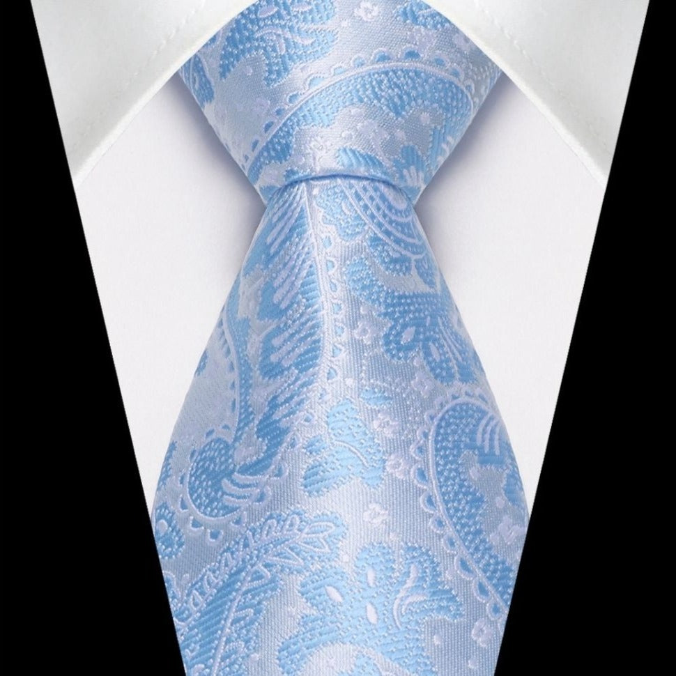 Paisley Tie Handkerchief Set - C-LIGHT BLUE1