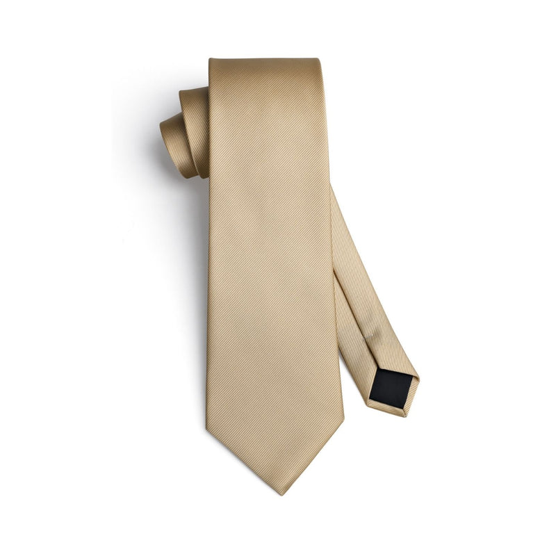 Solid Tie Handkerchief Cufflinks - CHAMPAGNE 