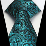 Paisley Tie Handkerchief Set - TURQUOISE 