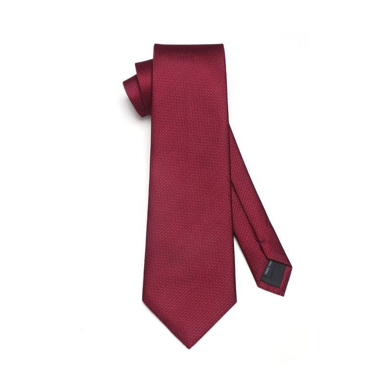 Plaid Tie Handkerchief Set - RED 