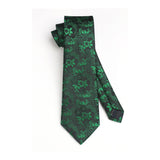 Floral Tie Handkerchief Set - X-GREEN 