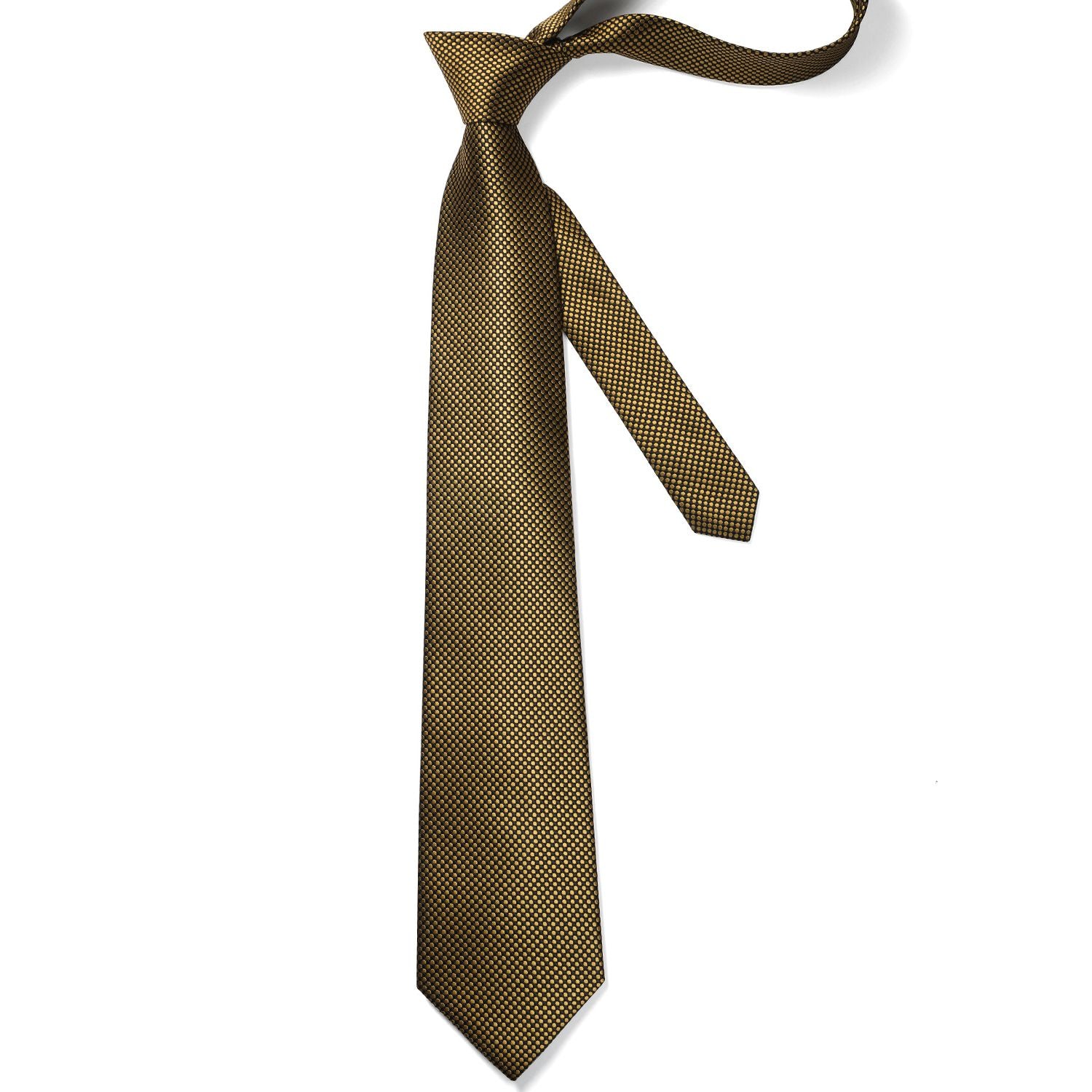 Polka Dot Tie Handkerchief Set - A4-GOLD/BLACK