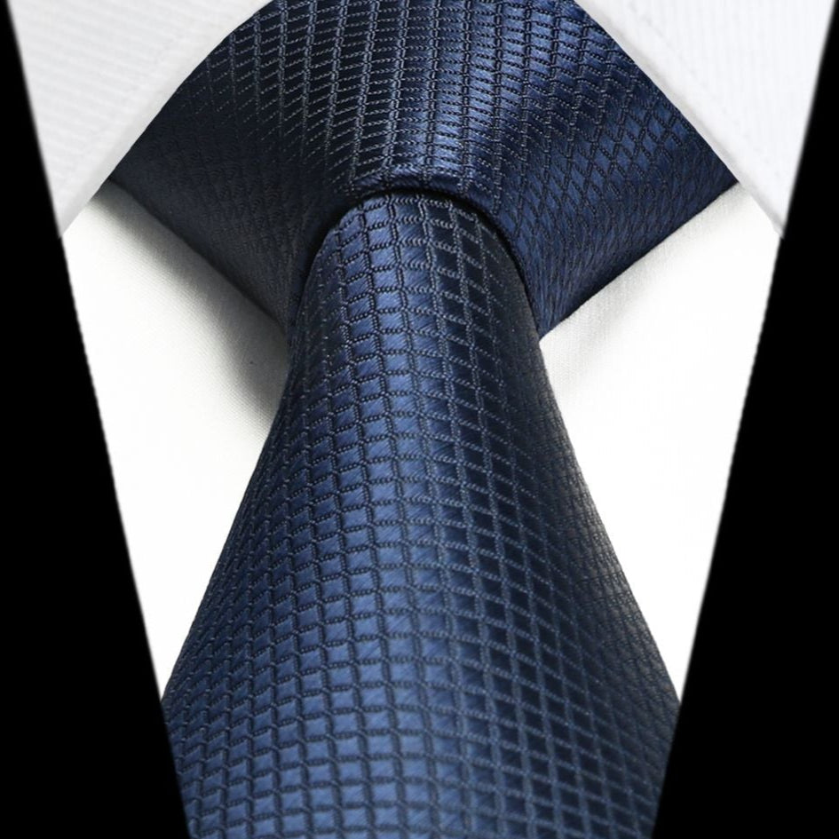 Plaid Tie Handkerchief Set - BLUE 2