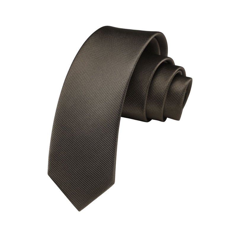 Solid 2.16'' Skinny Formal Tie - BROWN 