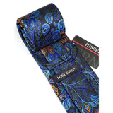 Paisley Tie Handkerchief Set - BLUE 