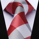 Plaid Tie Handkerchief Set - A-RED/WHITE 