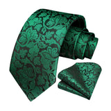 Floral Tie Handkerchief Set - GREEN FLORAL - 9