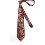 Floral Tie Handkerchief Set - 30RED/GOLD 