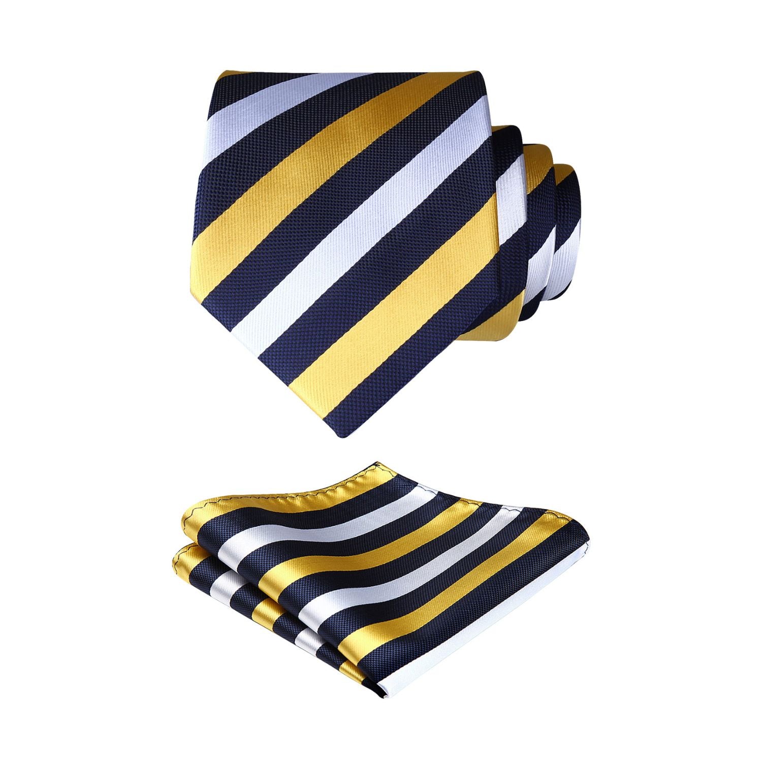 Stripe Tie Handkerchief Set - S-YELLOW 2