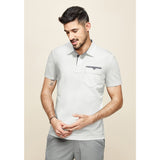 Polo Shirts Short Sleeve with Pocket - WHITE/GREY 