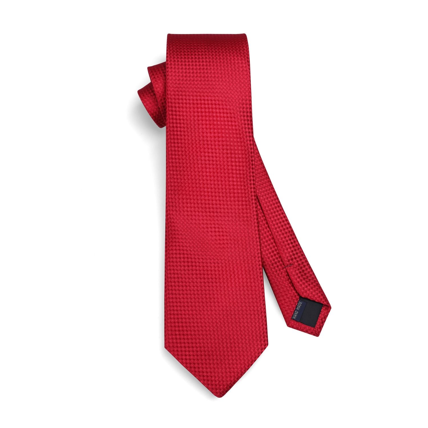 Houndstooth Tie Handkerchief Set - RED