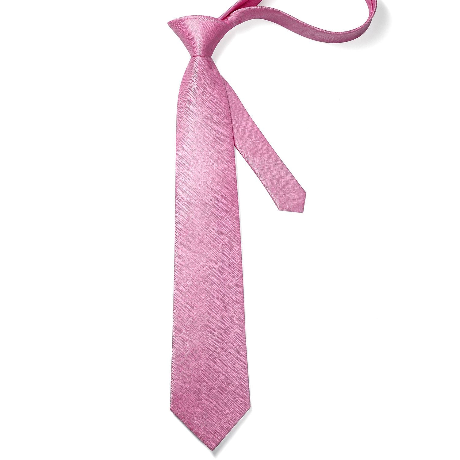 Houndstooth Tie Handkerchief Set - PINK