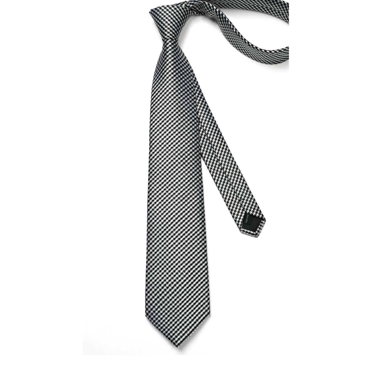 Houndstooth Tie Handkerchief Cufflinks - BLACK