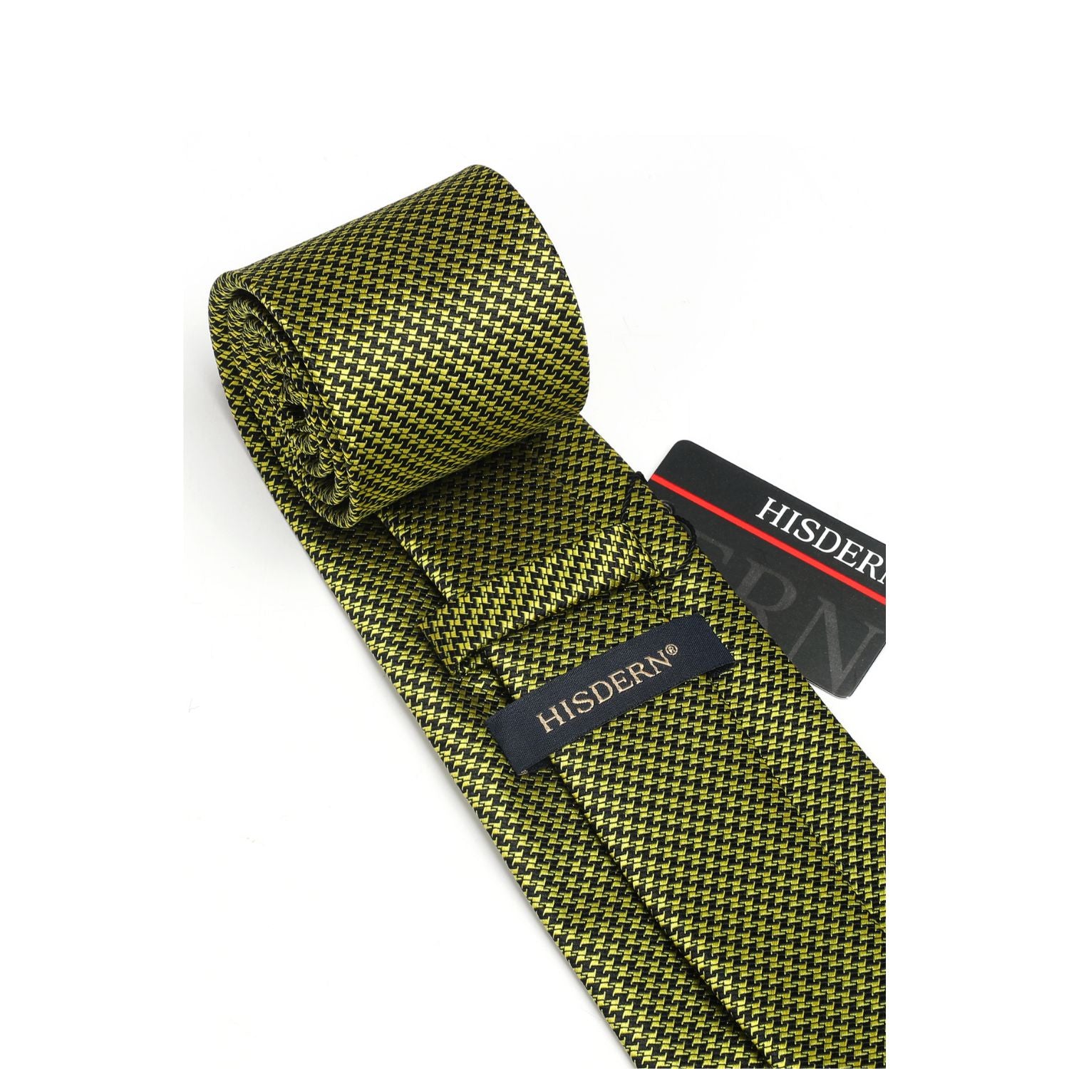 Houndstooth Tie Handkerchief Set - SAGE GREEN