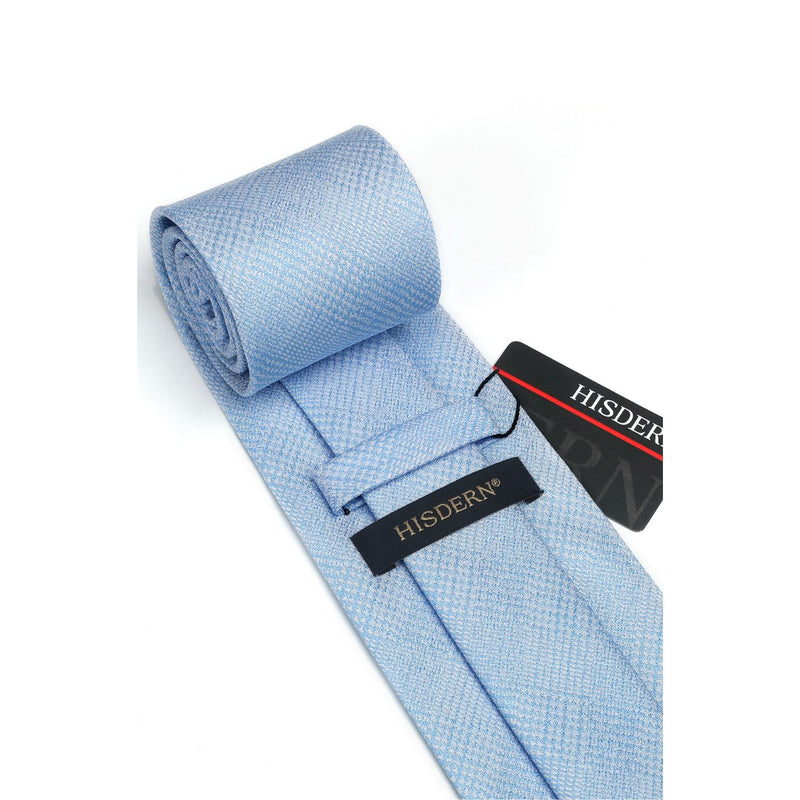 Plaid Tie Handkerchief Set - BLUE 