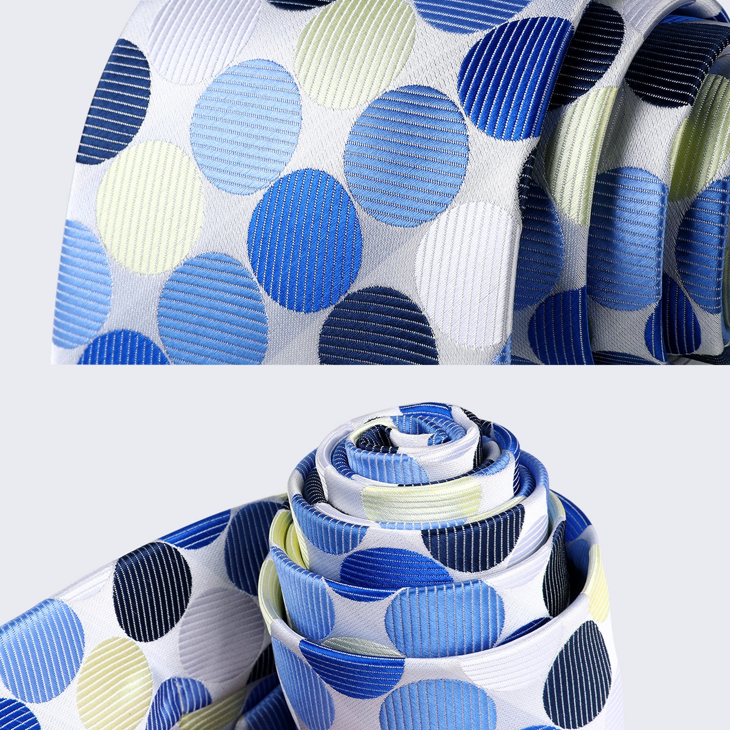 Polka Dot Tie Handkerchief Set - D-BEIGE