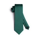 Solid Tie Handkerchief Cufflinks - GREEN 