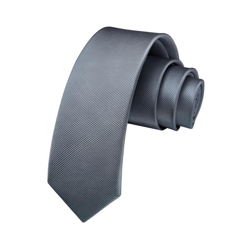 Solid 2.4'' Skinny Formal Tie - DARK GREY 