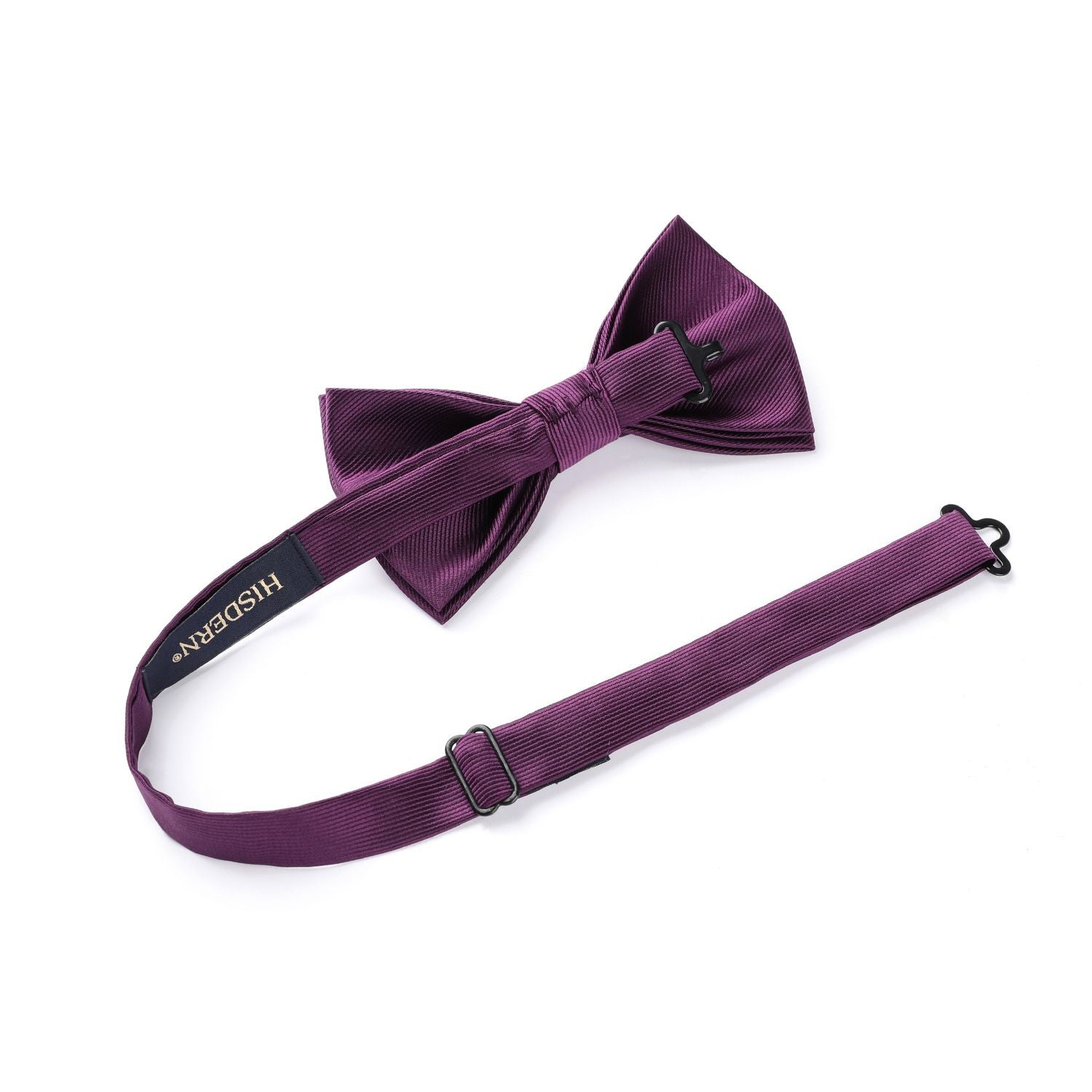 Solid Pre-Tied Bow Tie & Pocket Square - 09-PURPLE
