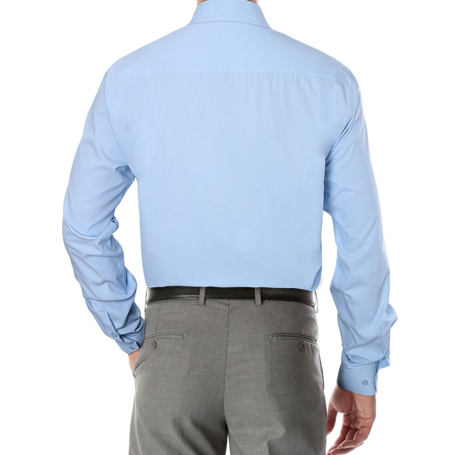 Casual Formal Shirt with Pocket - F-BLUE/WHITE