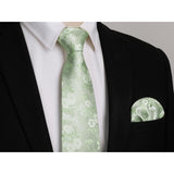 Floral Tie Handkerchief Set - SAGE GREEN FLORAL-11