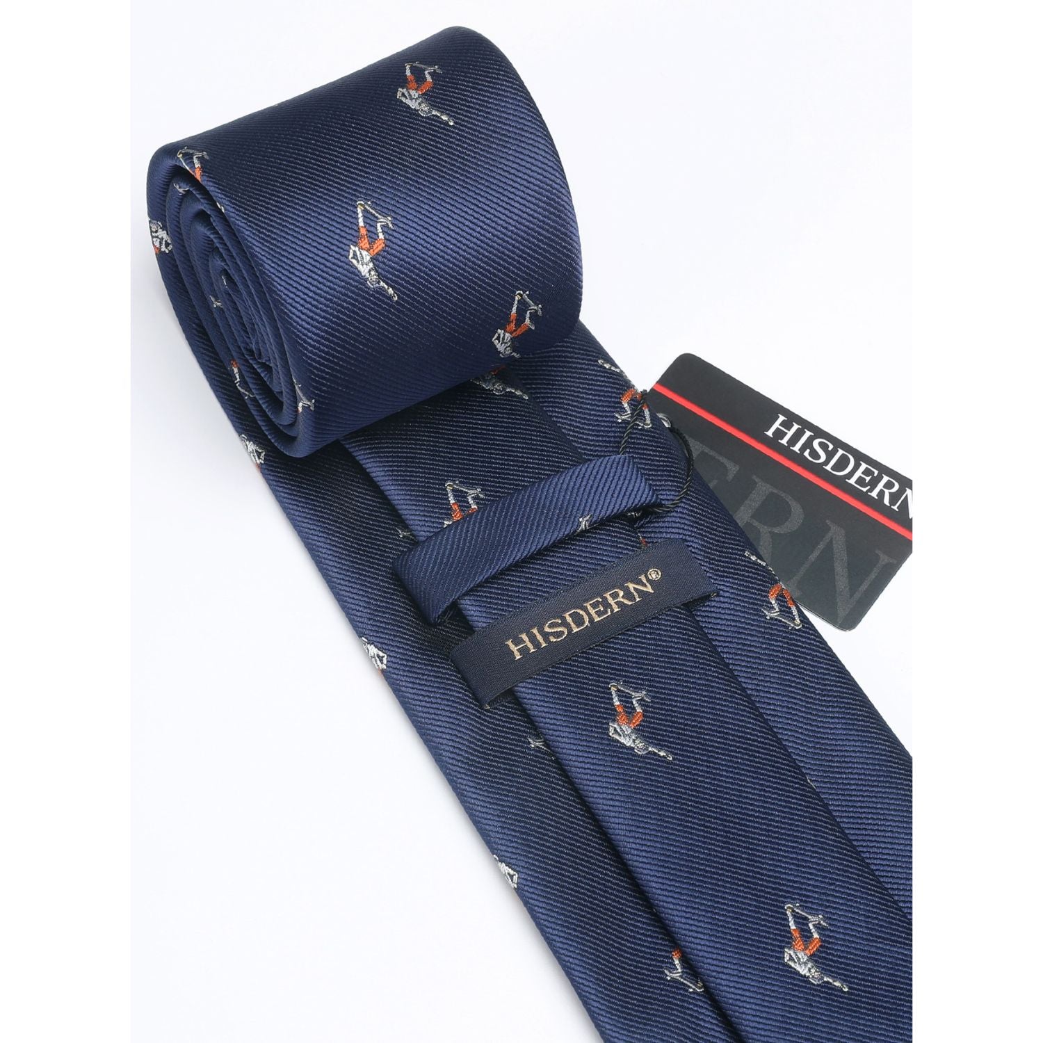 Skateboard Tie Handkerchief Set - NAVY BLUE-7