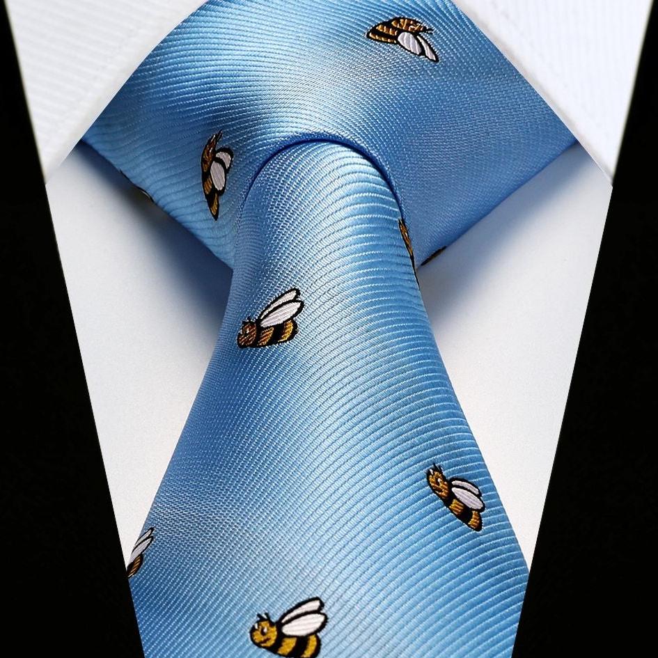 Bee Tie Handkerchief Set - SKY BLUE