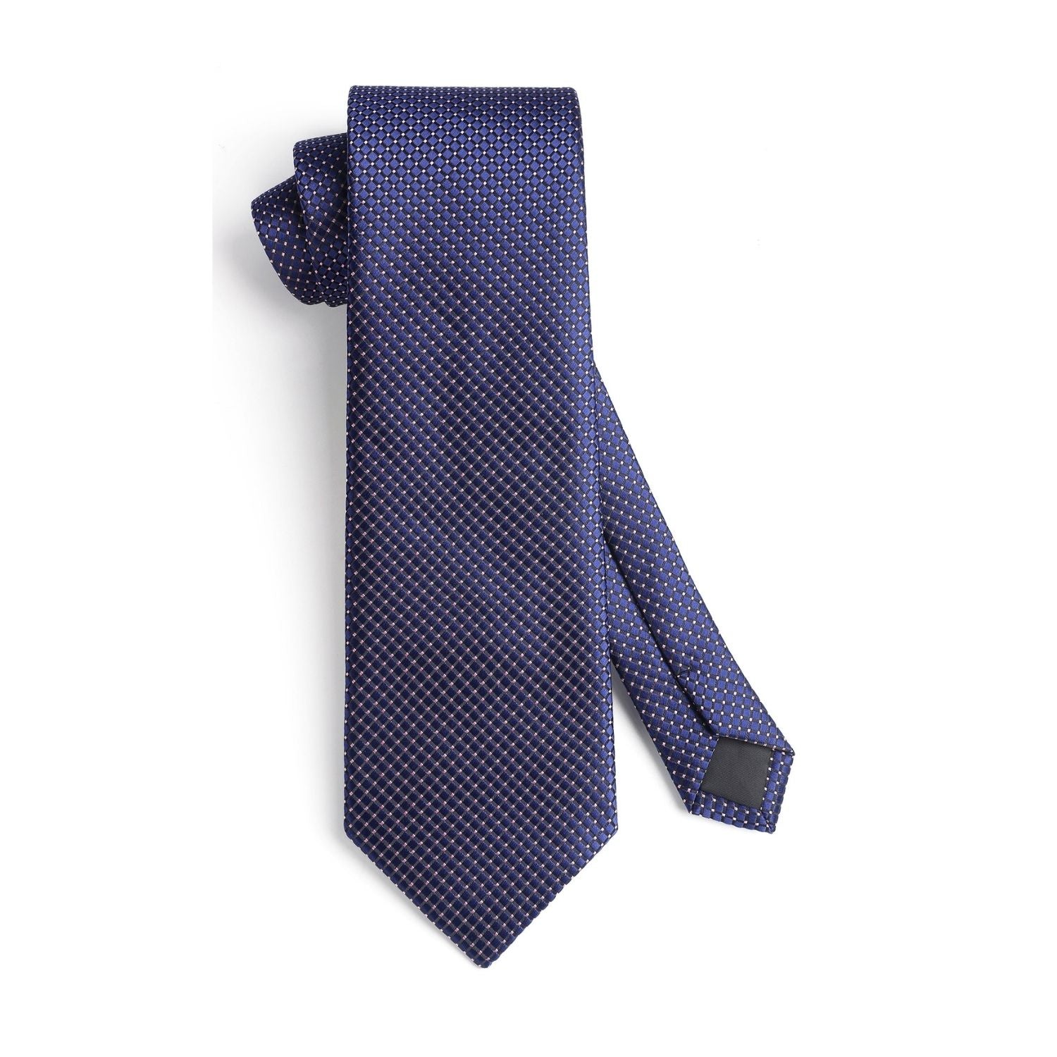 Plaid Tie Handkerchief Cufflinks - NAVY BLUE