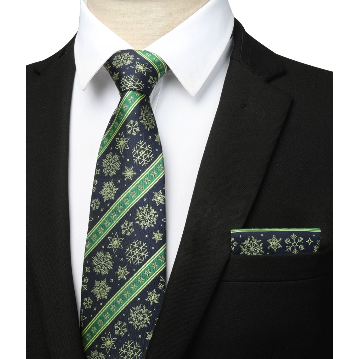 Christmas Tie Handkerchief Set - BLUE