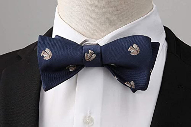 Squirrel Bow Tie & Pocket Square - BLUE