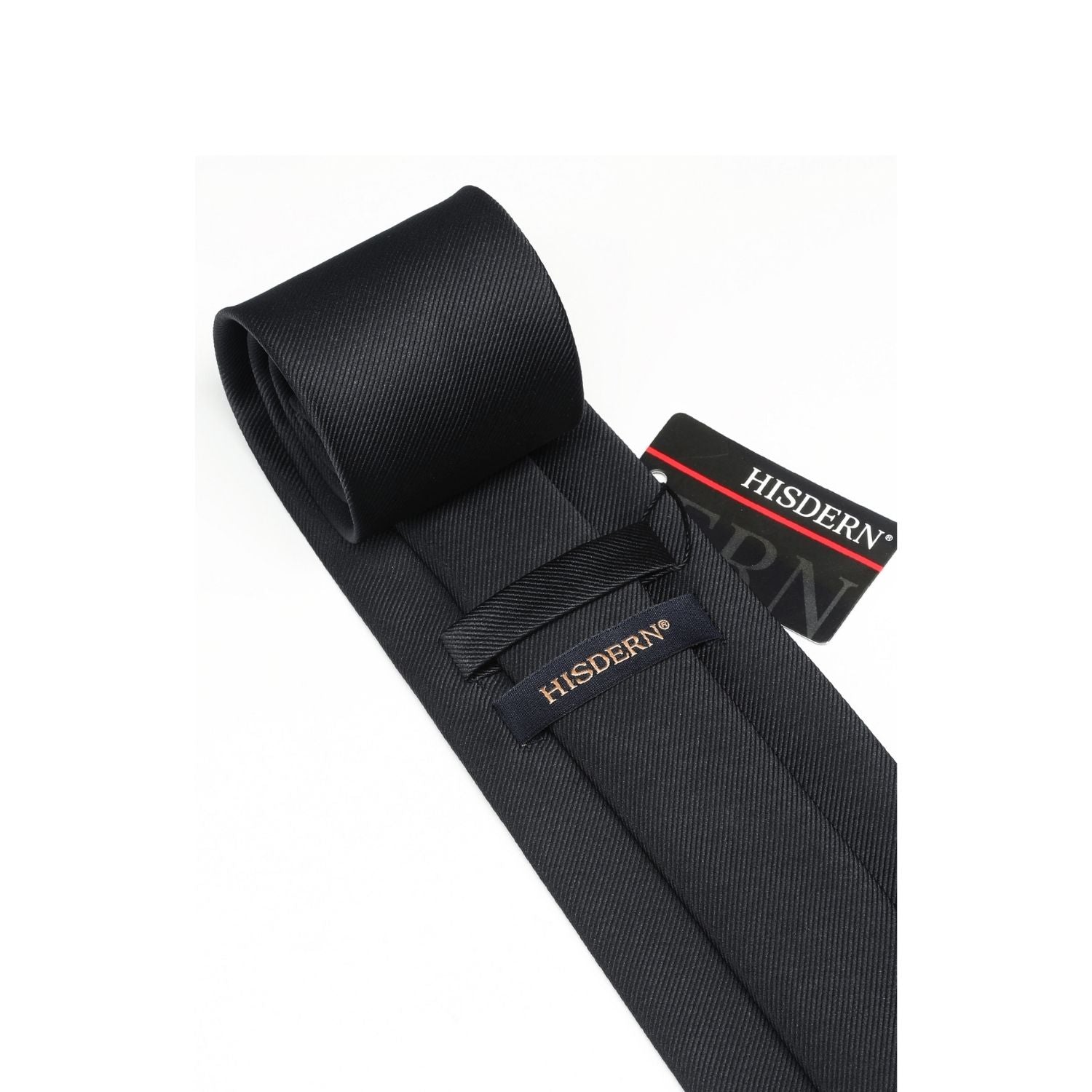 Solid Tie Handkerchief Cufflinks - BLACK