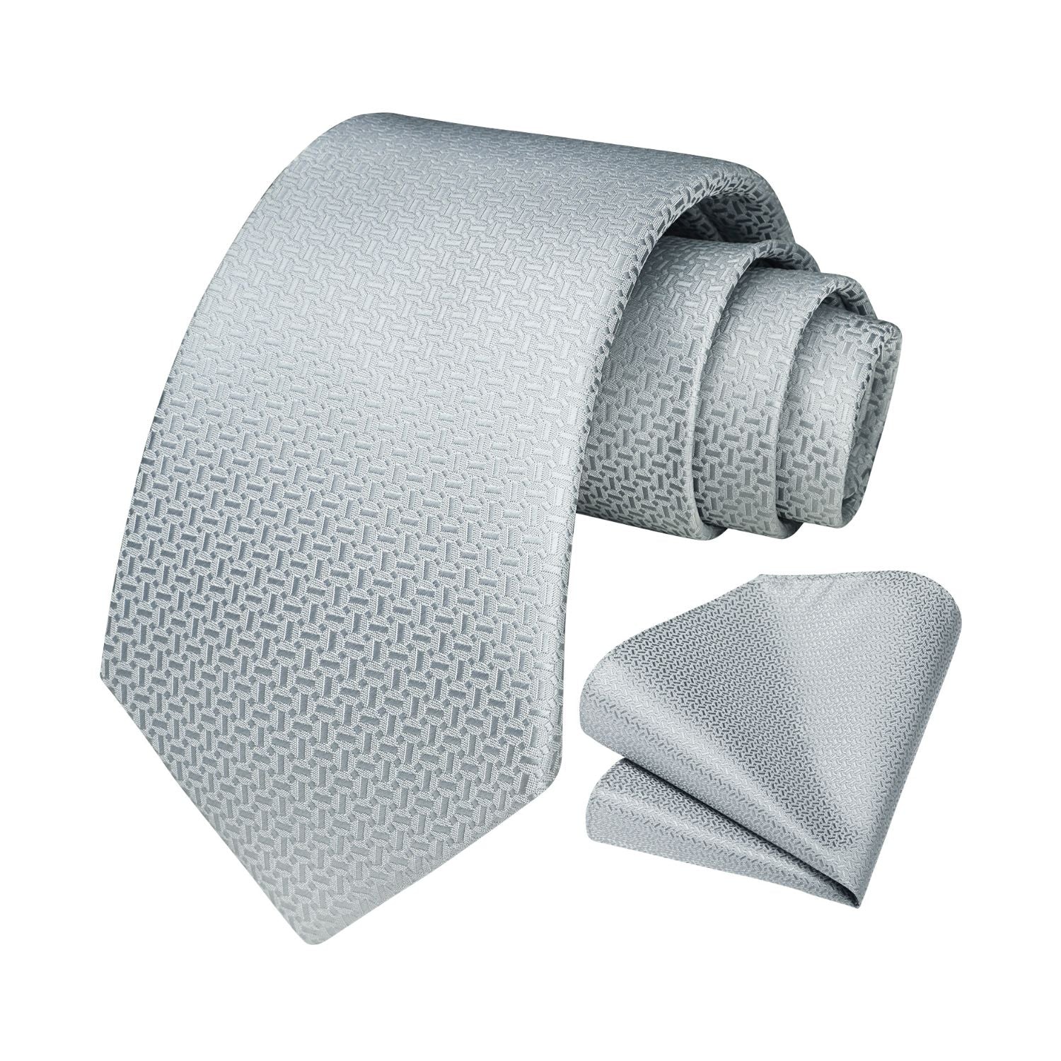 Houndstooth Tie Handkerchief Set - Z-GREY-HI
