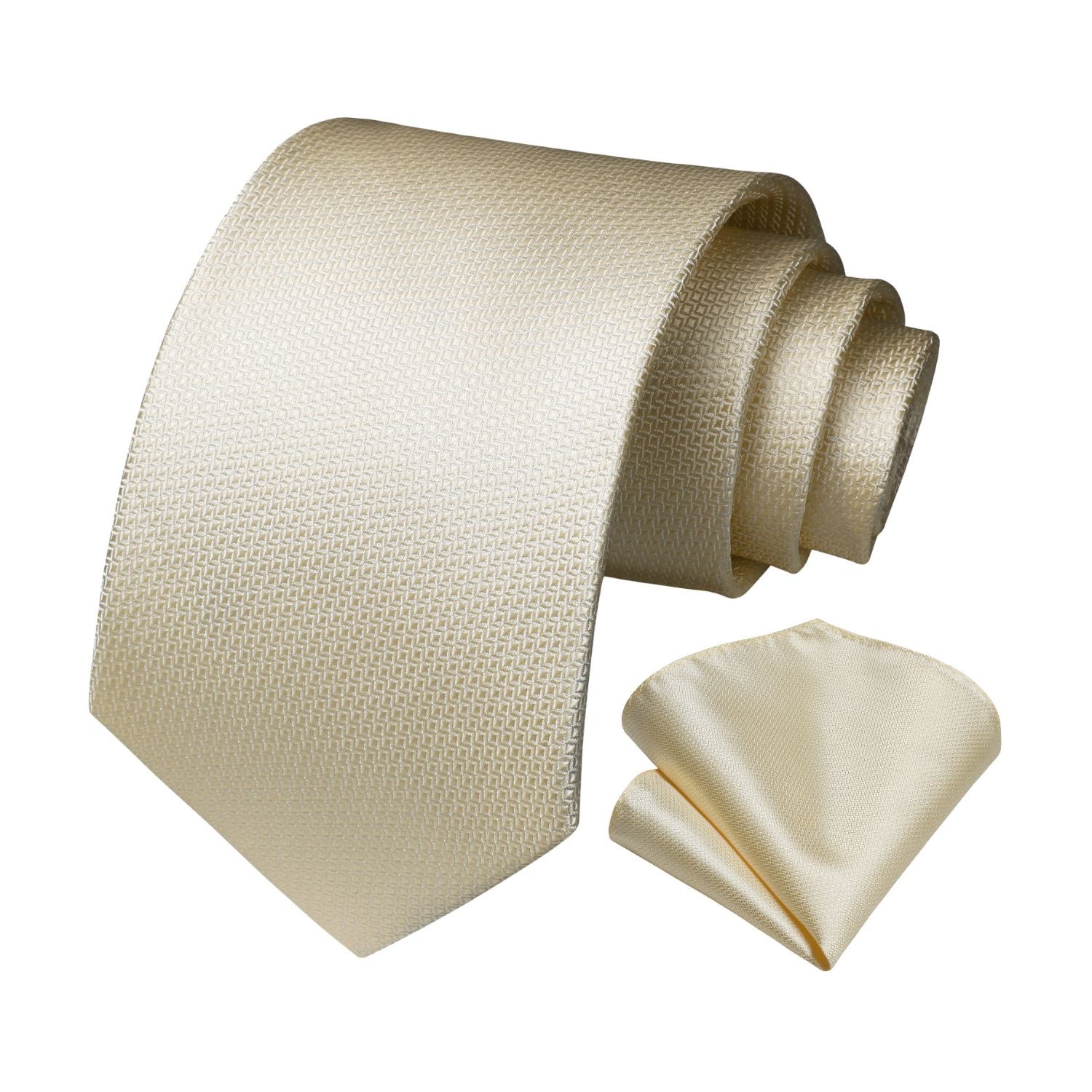 Plaid Tie Handkerchief Set - C9-BEIGE