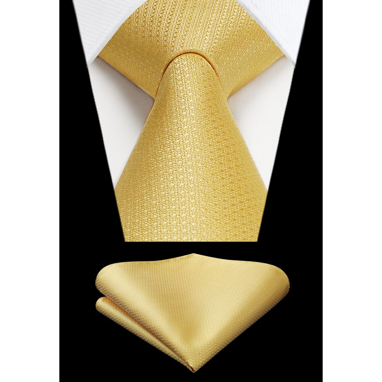 Houndstooth Tie Handkerchief Set - YELLOW
