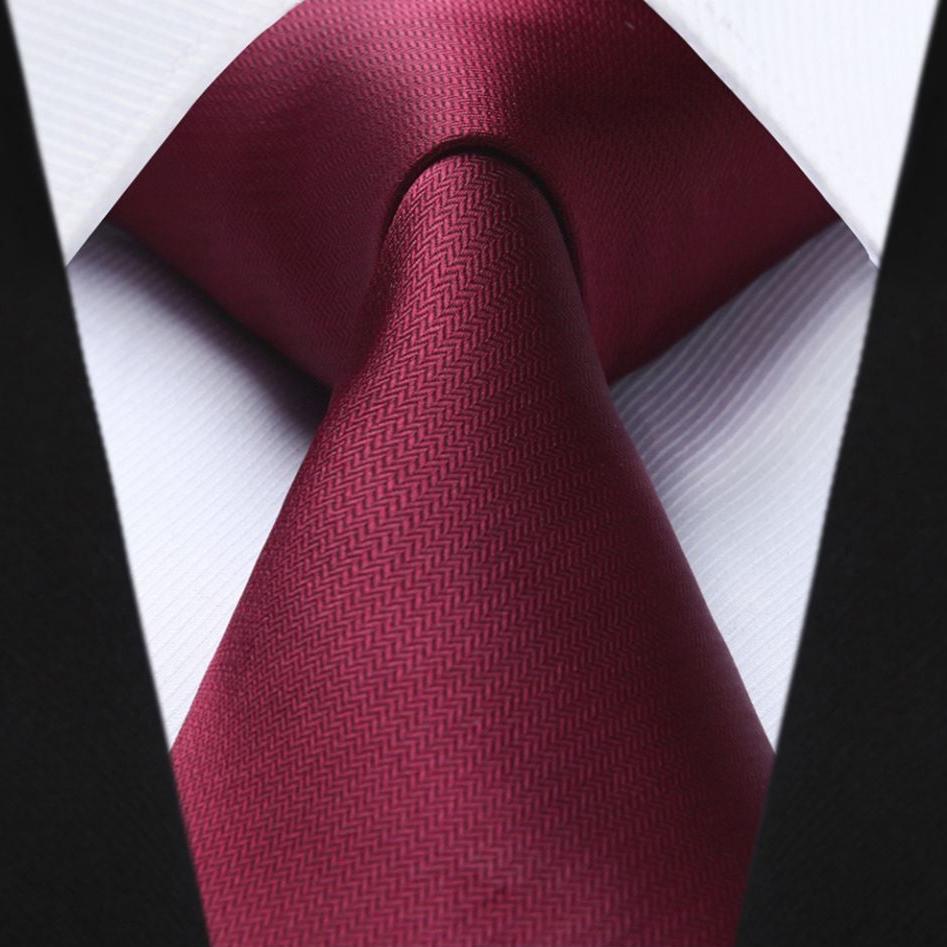 Stripe Tie Handkerchief Set - 05 WINE RED 2