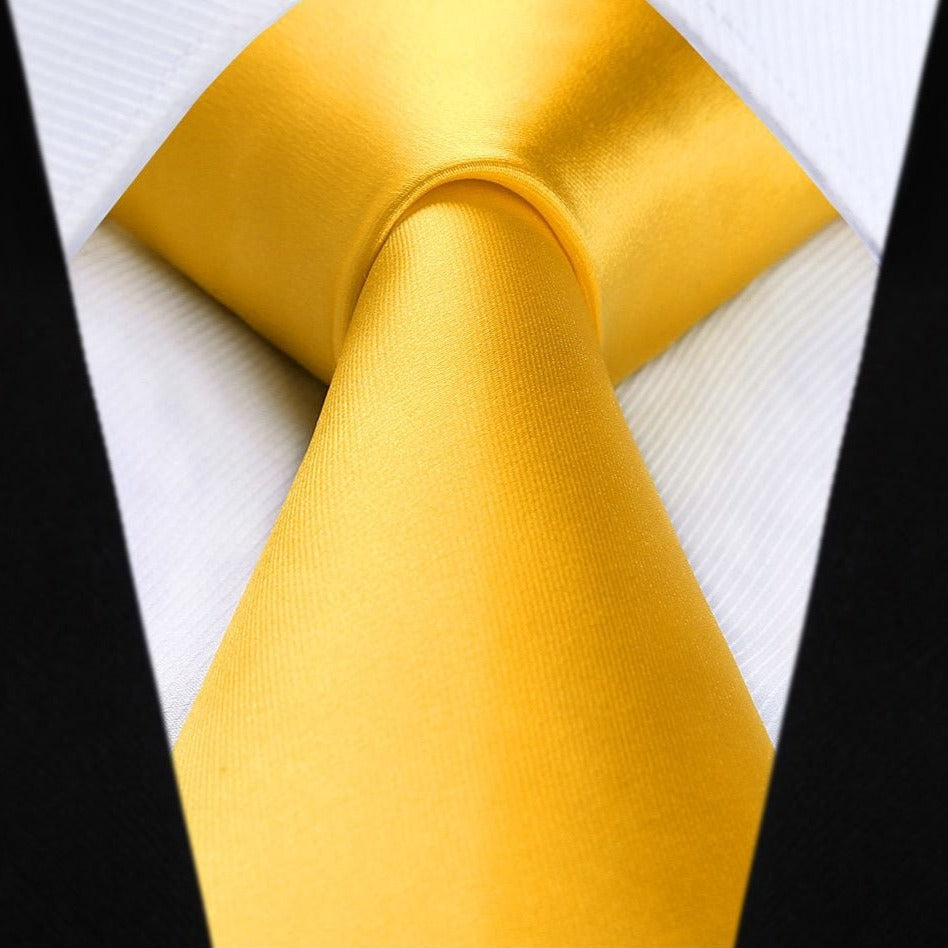 Solid Tie Handkerchief Set - YELLOW