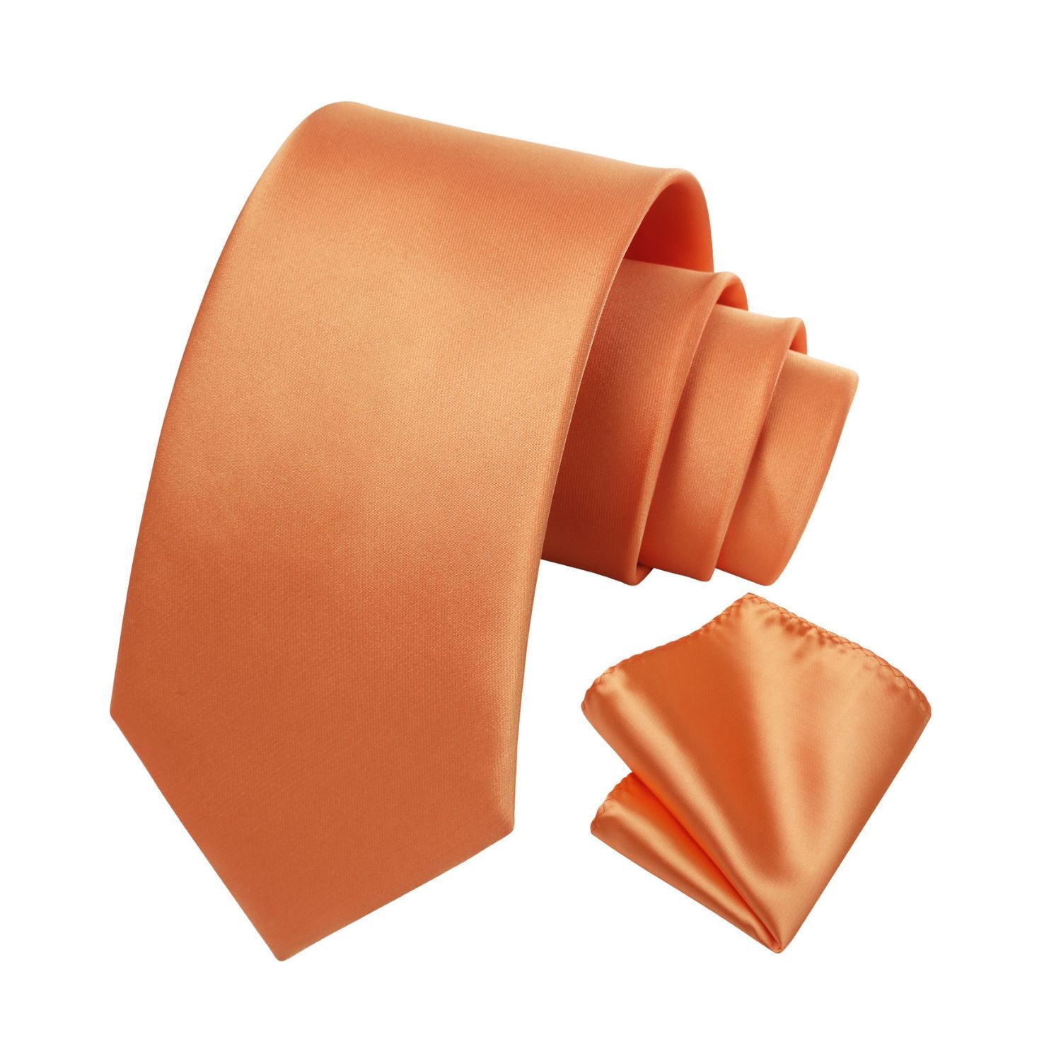 Solid Tie  Handkerchief - LIGHT ORANGE SOLID