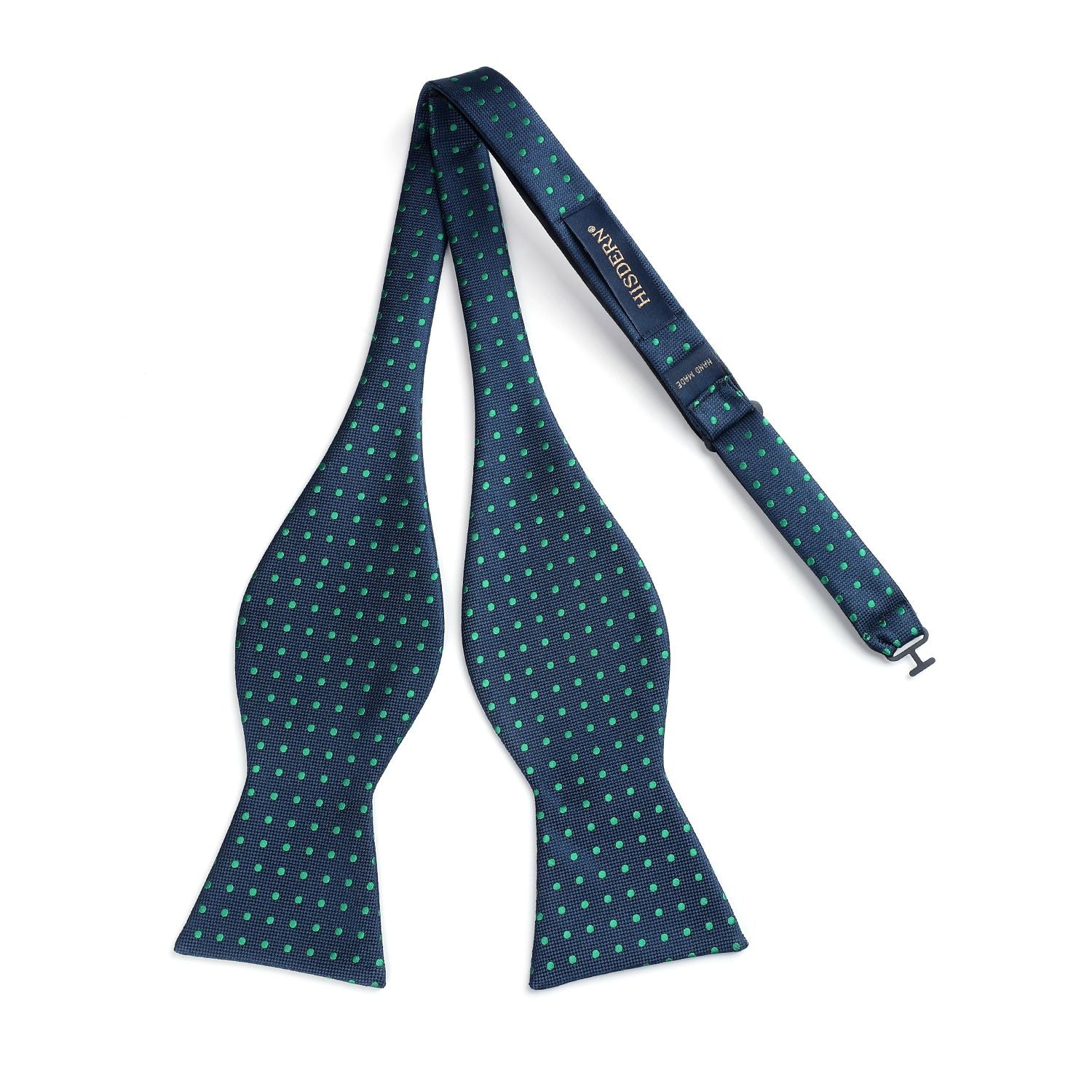 Polka Dots Bow Tie & Pocket Square - C6-BLACK/GREEN