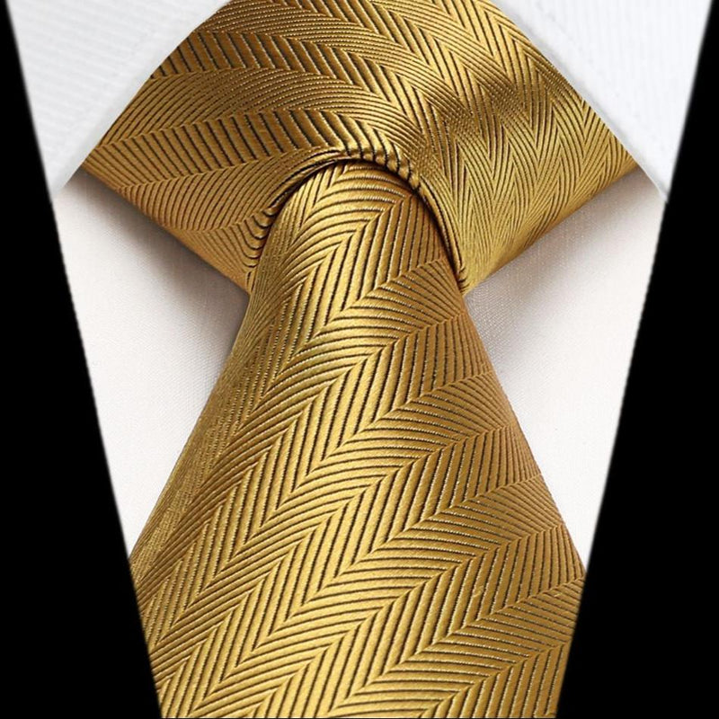 Stripe Tie Handkerchief Set - E3 GOLD STRIPED 