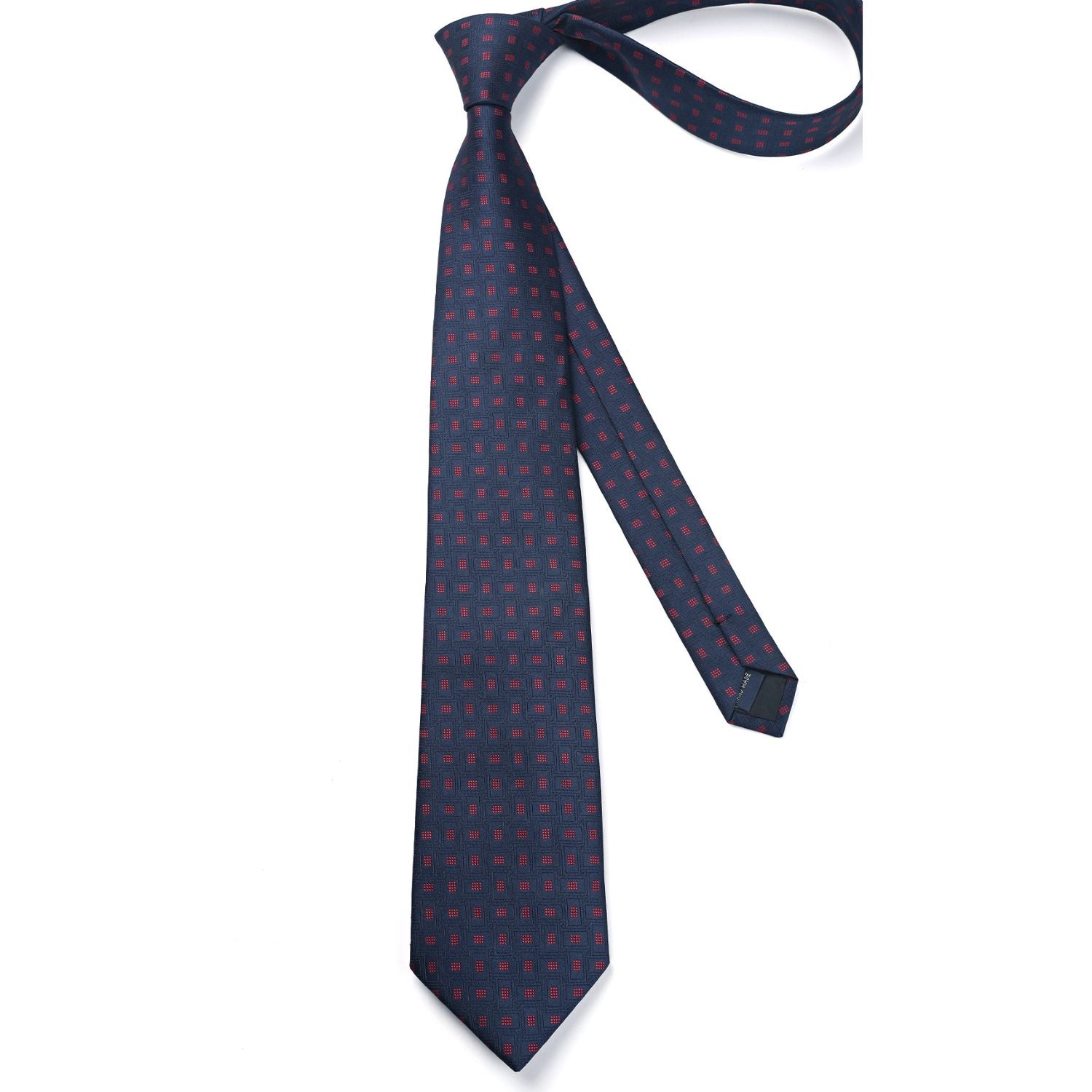 Plaid Tie Handkerchief Set - BLUE