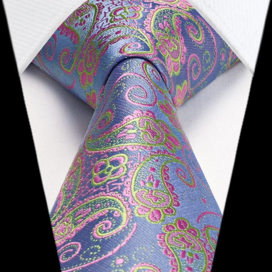 Paisley Tie Handkerchief Set - A43-LIGHT STEEL BLUE