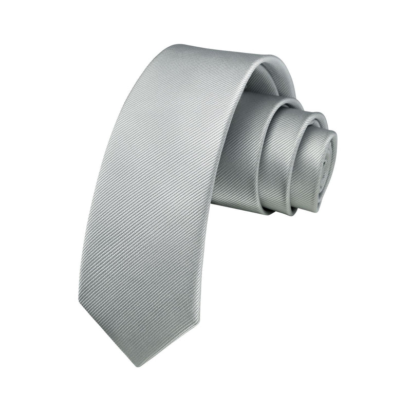 Solid 2.4'' Skinny Formal Tie - LIGHT GREY 