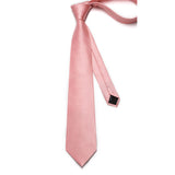 Solid Tie Handkerchief Cufflinks - G1-ROSE PINK