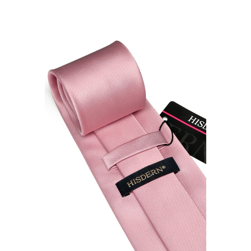 Solid Tie Handkerchief Cufflinks - PINK 