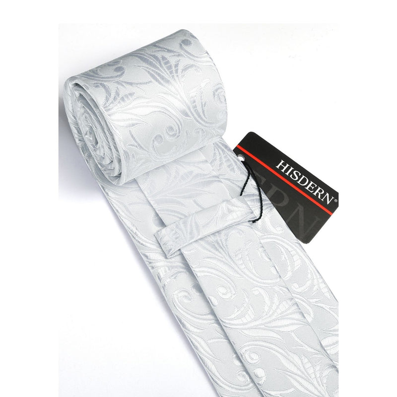 Paisley Tie Handkerchief Set - WHITE-8