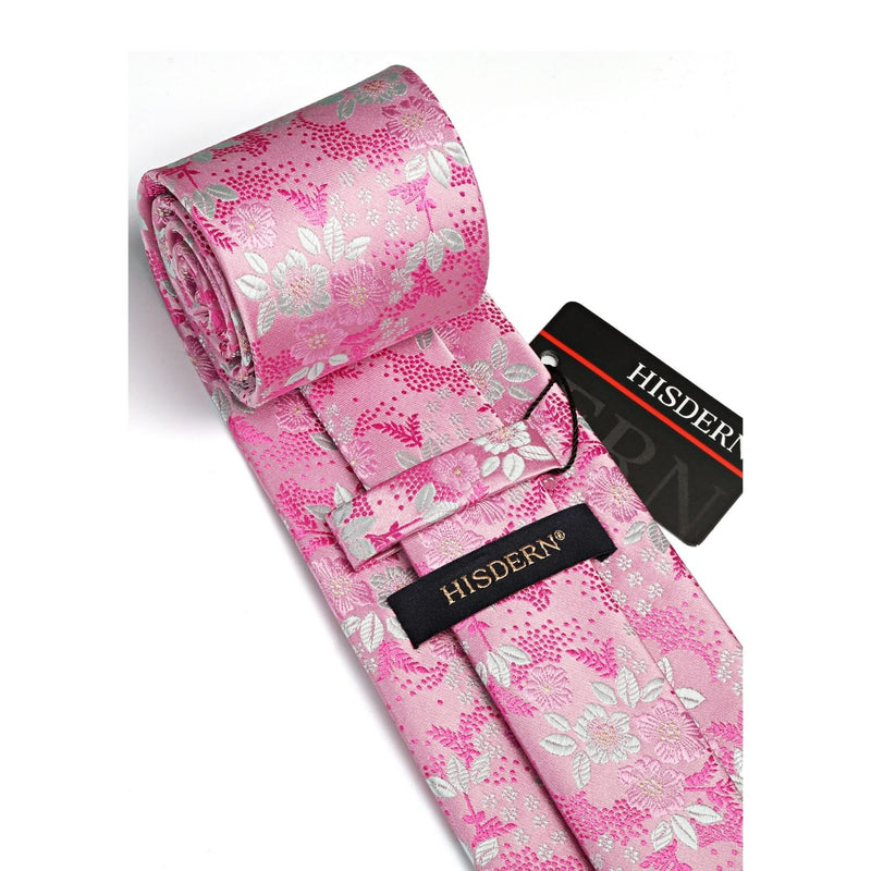 Floral Tie Handkerchief Set - PINK FLORAL-8