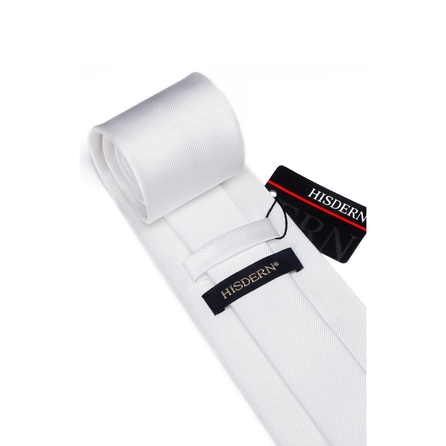 Solid Tie Handkerchief Cufflinks - WHITE