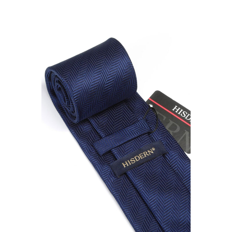 Stripe Tie Handkerchief Cufflinks - BLUE 